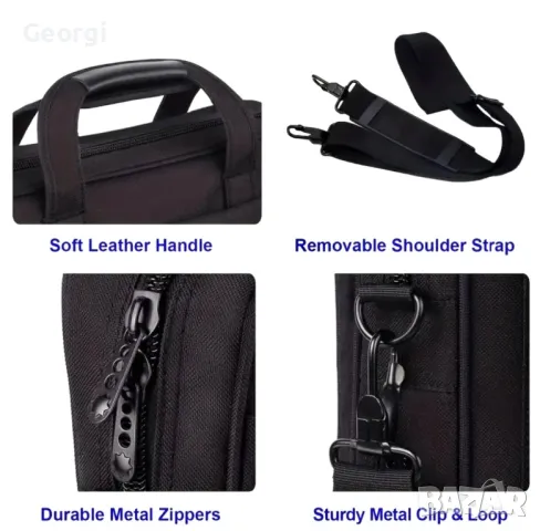 Стилно Офис куфарче за лаптоп 15.6"! Луксозна Полиестерна Месинджър-чанта с висока функционалност!, снимка 8 - Чанти - 49350979