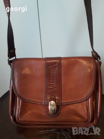 Италианска кожена чанта през рамо от естествена кожа Valentina   2/3, снимка 7 - Арт сувенири - 32664384