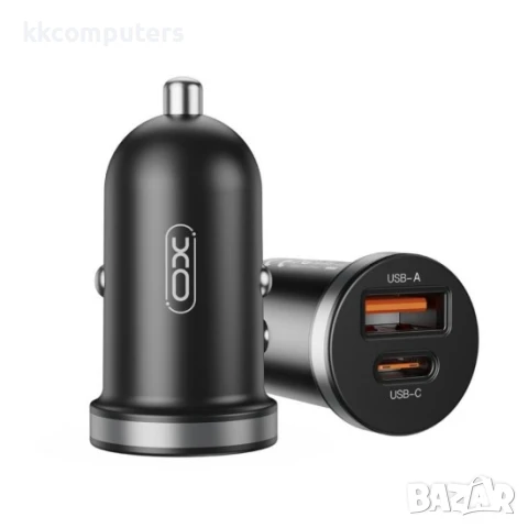 Зарядно устройство за кола адаптер XOCC56 PD 30W QC 1x USB 1x USB-C, Черен, снимка 2 - Зарядни за кола - 50448563