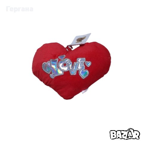 Подаръчна плюшена музикална възглавничка Сърце с бляскав надпис LOVE, снимка 4 - Подаръци за жени - 43848125