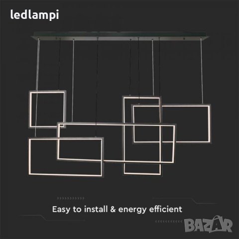 LED Полилей 45W Черен Топло Бяла Светлина, снимка 2 - Полилеи - 43732176