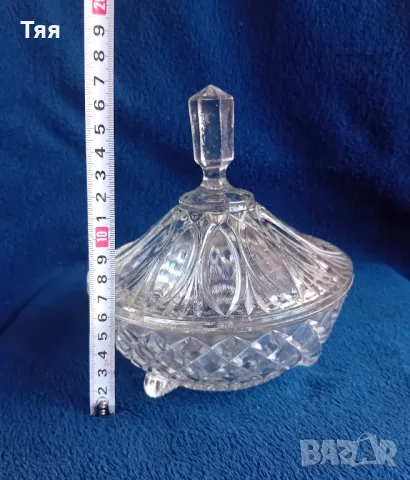 Голяма стъклена захарница/бонбониера, снимка 3 - Форми - 49553286