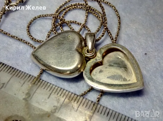 РОМАНТИЧЕН СРЕБЪРЕН ПЕНДАНТ СЪРЧИЦЕ РАМКА За СНИМКИ с ФИНА СРЕБЪРНА ВЕРИЖКА - СРЕБРО 925 ПРОБА 13820, снимка 2 - Колиета, медальони, синджири - 49866142