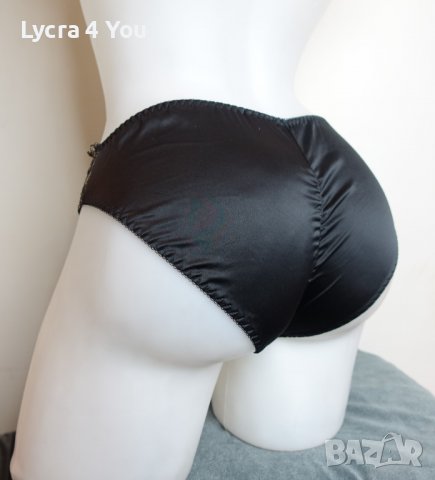 Луксозни черни сатенени бикини S размер, снимка 3 - Бельо - 36611104