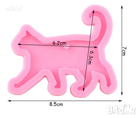 Права котка плосък силиконов молд форма украса декор торта фондан шоколад смола, снимка 2 - Форми - 32564719