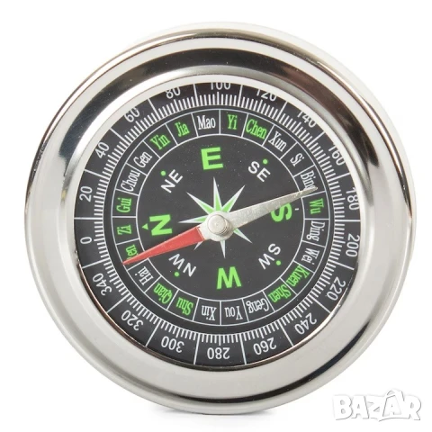 Компактен компас от неръждаема стомана 7.5см диаметър 