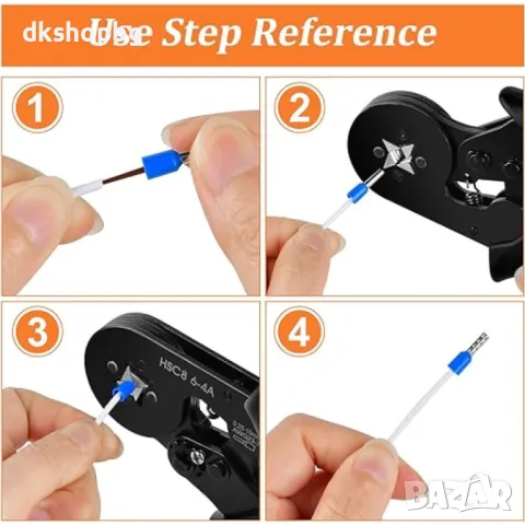 4406 Комплект клещи за кримпване, с 2000 броя проводими клеми, снимка 3 - Клещи - 48941621