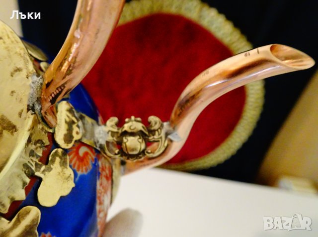 Тибетски чайник порцелан,мед и месинг. , снимка 8 - Антикварни и старинни предмети - 37512646