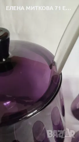 Комплект за пунш/компот или каквото си решите от цветно кристално стъкло в наситено лилаво, снимка 6 - Сервизи - 49611443