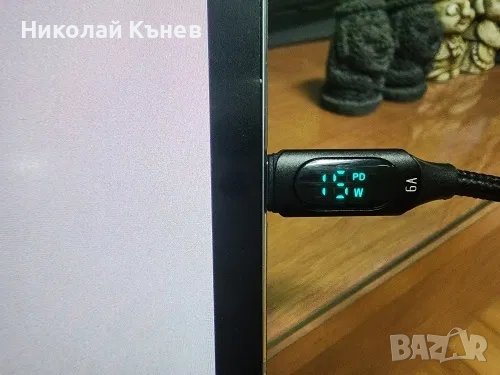 Кабел за бързо зареждане на телефон с индикатор за напрежение, снимка 4 - USB кабели - 39870610