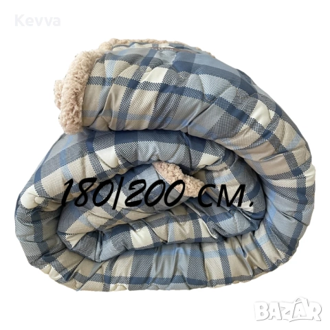 Синя/каре/ олекотена завивка с еко вълна