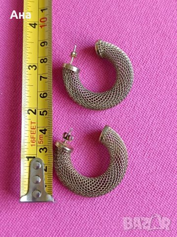 Сребърни позлатени обеци Буква Я , снимка 6 - Обеци - 43923309