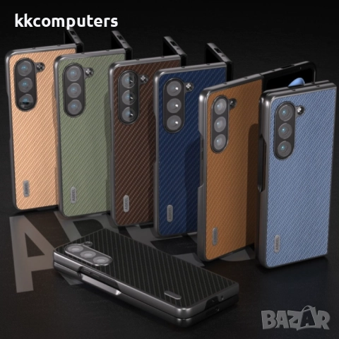 Samsung Galaxy Z Fold6 Удароустойчив ABEEL Carbon Fiber Калъф и Протектор