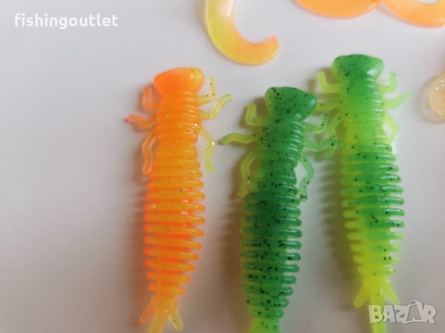 Комплект силиконови примамки и джиг глави ( 66 броя ) + кутия. Нови !, снимка 6 - Стръв и захранки - 35271029