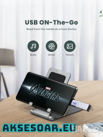 Преходник от USB 3.0 към USB Type C адаптер OTG за флашки 100 MB/s трансфер за Macbook iPad Huawei X, снимка 3 - Резервни части за телефони - 47422709