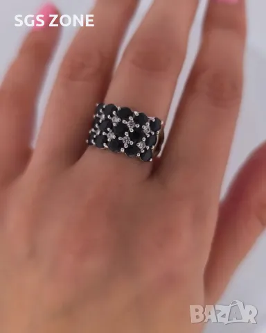 Сребърен Пръстен с Рубин, Сапфир, Изумруд, снимка 7 - Пръстени - 50310263