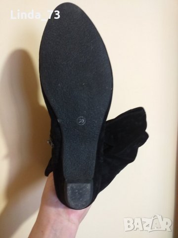 Дам.ботуши-/изк.велур/-чизми-№39-цвят-черен. Закупени от Италия., снимка 11 - Дамски ботуши - 22315371