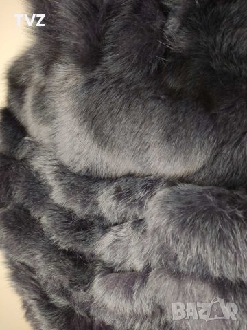 Палто от естествен косъм в тъмно син цвят, снимка 7 - Якета - 38721395