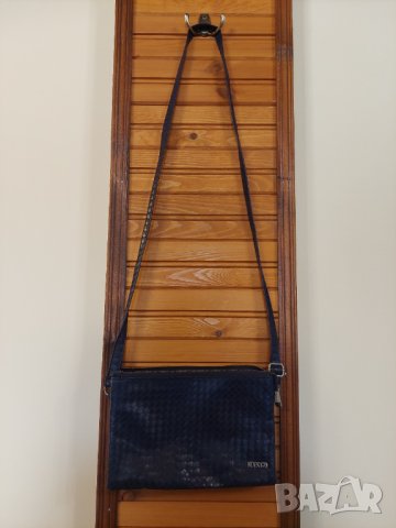 Елегантна тъмносиня дамска чанта Mango, снимка 4 - Чанти - 38113719