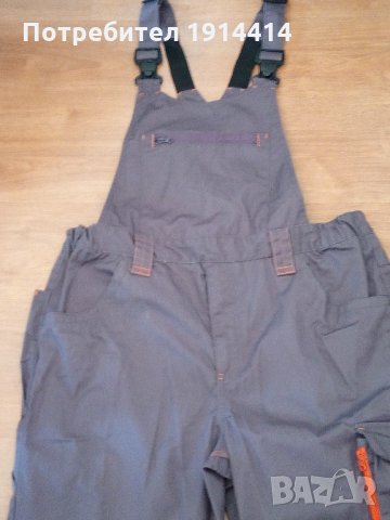 Работен гащеризон, голям размер  56 – ХХХL, промазана водоустойчива материя, практични джобове,, снимка 9 - Панталони - 27944420