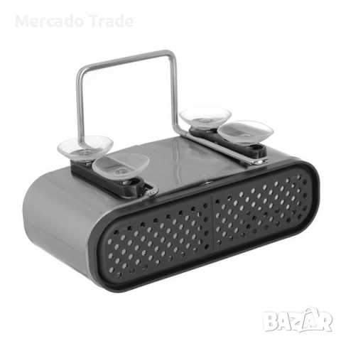 Органайзер за мивка от неръждаема стомана с вендуза Mercado Trade, Сив, снимка 4 - Органайзери - 52109025
