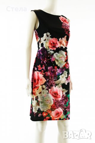 WALLIS елегантна рокля, нова, с етикет, черна с, флорални мотиви, снимка 2 - Рокли - 28428782