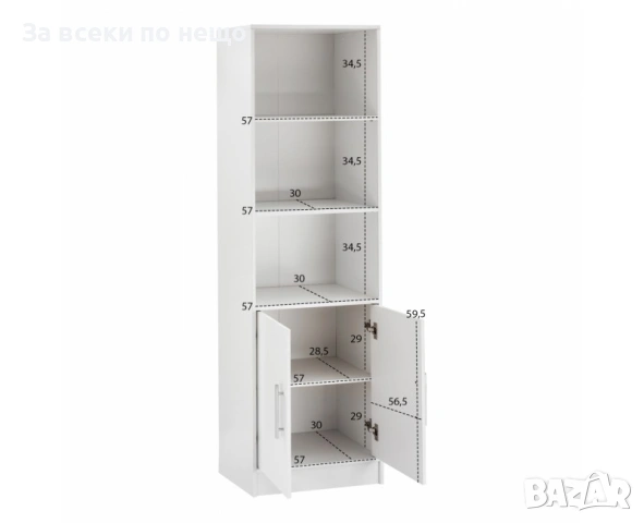 Библиотека Пати - бяла Код P1886, снимка 2 - Секции и витрини - 53311160