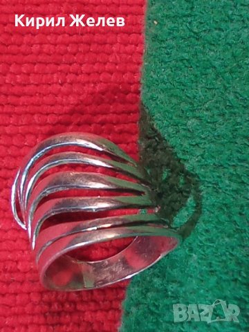 ЕФЕКТЕН АЖУРЕН МОДЕН СРЕБЪРЕН АРТ ПРЪСТЕН СРЕБРО 925 МАЙСТОРСКИ 36120, снимка 2 - Пръстени - 39471387