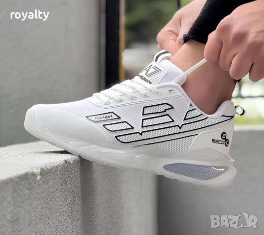Мъжки Маратонки Armani - Uktimate C2 - Бяло и Черно, снимка 2 - Маратонки - 51632365