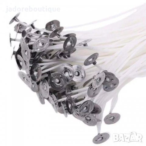 Фитил за свещ с държач 9 см/ 12 см/ 15 см / 20 см - 10 бр /комплект , снимка 3 - Други - 34632376