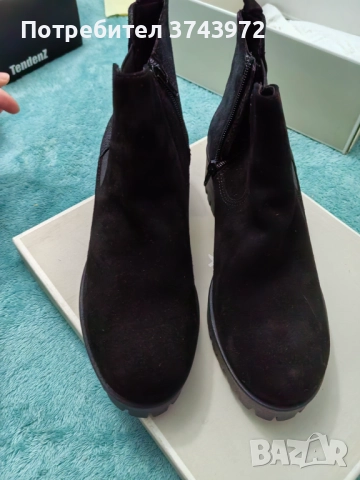 Tamaris - велурени боти, снимка 2 - Дамски боти - 52629977