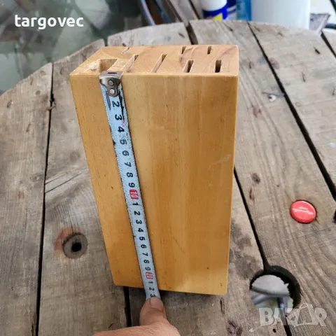 масивен дървен блок за ножове, снимка 4 - Прибори за хранене, готвене и сервиране - 47809206