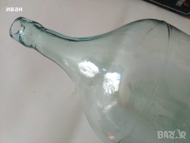 Две стари стъклени шишета / дамаджани 5 литра, снимка 4 - Други ценни предмети - 53105773