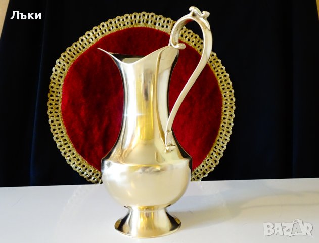 Английска бронзова кана за вино 21 см.,барок , снимка 3 - Антикварни и старинни предмети - 40147278