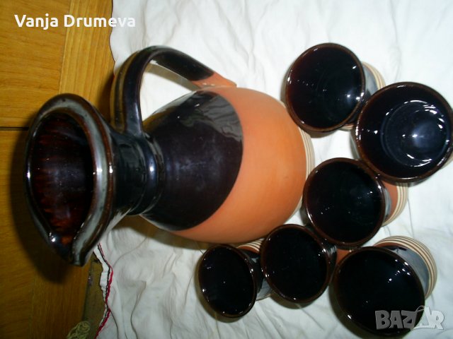 ефектен керамичен сервиз за ракия от соца,неизползван , снимка 3 - Сервизи - 34687850