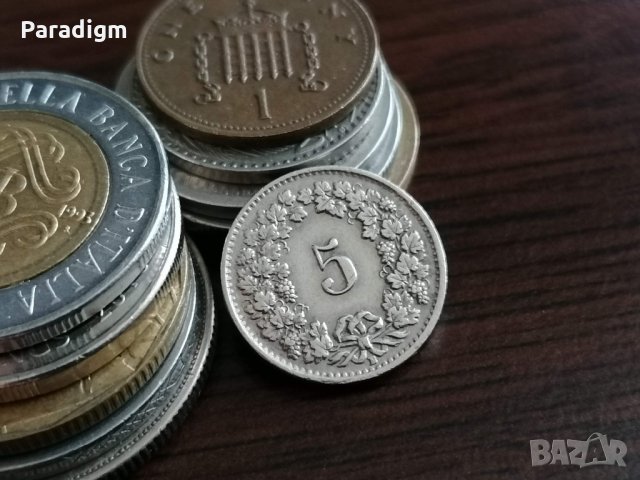 Монета - Швейцария - 5 рапен | 1949г., снимка 1 - Нумизматика и бонистика - 34956324