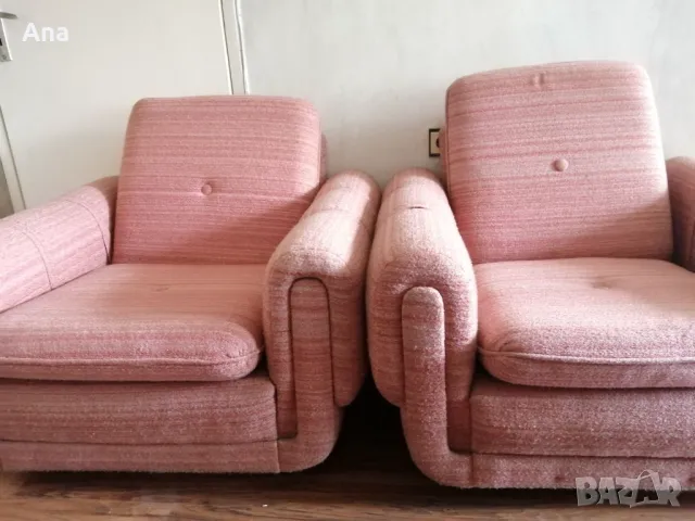 Гарнитура - диван, два фотьойла и табуретка, всичко на колелца, снимка 5 - Дивани и мека мебел - 47890770
