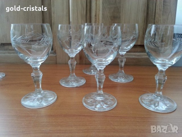 кристални чаши   гравирани, снимка 1 - Антикварни и старинни предмети - 33682468