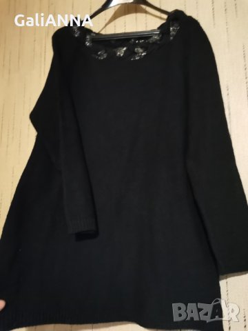 СТРАХОТНА ТУНИКА ПЛЕТИВО С ЕФЕКТНА ЯКА 2XL, снимка 3 - Блузи с дълъг ръкав и пуловери - 35268276