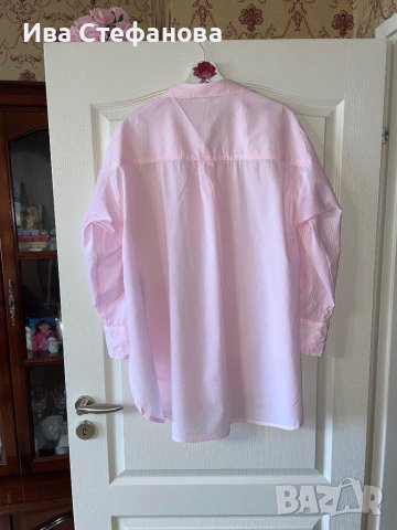 Нова oversized бебешко розова розов цвят риза овърсайз нежно розово рае , снимка 6 - Ризи - 43654776