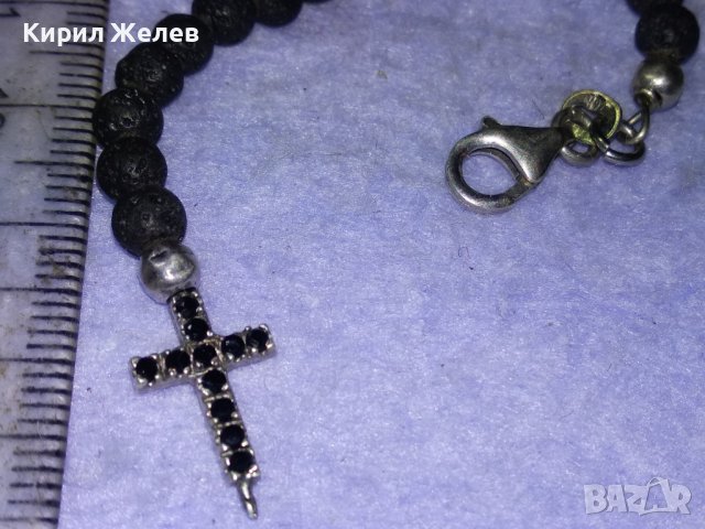 ЧАСТ от СРЕБЪРНА ГРИВНА СРЕБРО 925 с ТОПЧЕТА от ВУЛКАНИЧЕН КАМЪК и МАРКАЗИТИ на КРЪСТЧЕТО 40987, снимка 17 - Гривни - 43225262