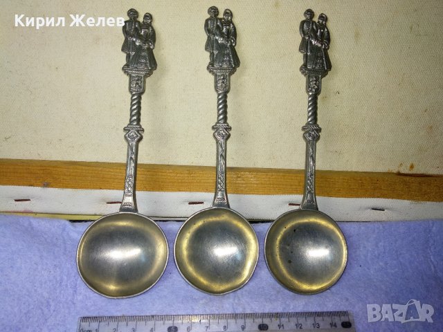 Три СТАРИ ГОЛЕМИ НЕМСКИ ФИГУРАЛНИ КОЛЕКЦИОНЕРСКИ ЦИНКОВИ ЛЪЖИЦИ ЧЕРПАЦИ / ЧЕРПАК с МАРКИРОВКИ 42757, снимка 15 - Колекции - 43949452