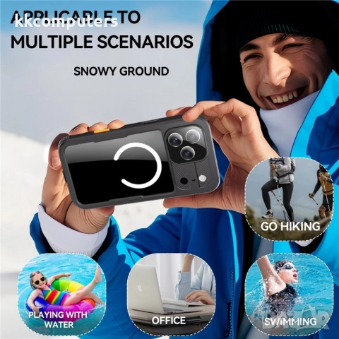 Водоустойчив калъф REDPEPPER за iPhone 17 Pro Max – IP68 защита и MagSafe съвместимост, 3 цвята, снимка 5 - Калъфи, кейсове - 52165211