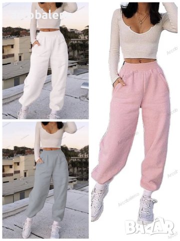 Ежедневни дамски памучни широки спортни панталони с джоб, 3цвята