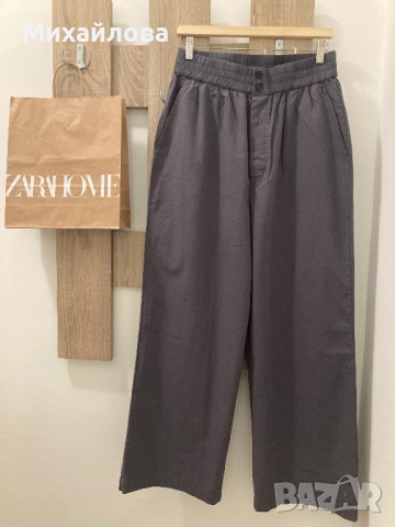 Дълъг памучен панталон на Zara Home, нов с етикет, размер М, снимка 8 - Пижами - 51910790