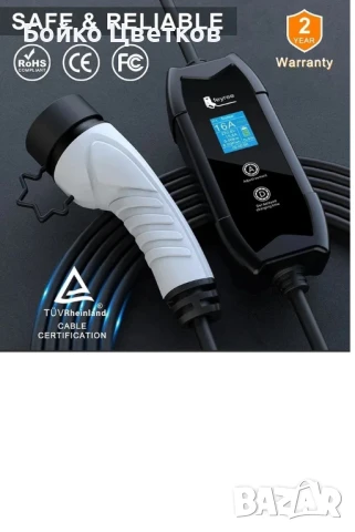  Зарядно за автомобил Feyree EV Charger Type 2 16A 3.5kW Electric Car Charger 5m Дължина на кабела, снимка 2 - Аксесоари и консумативи - 50644663