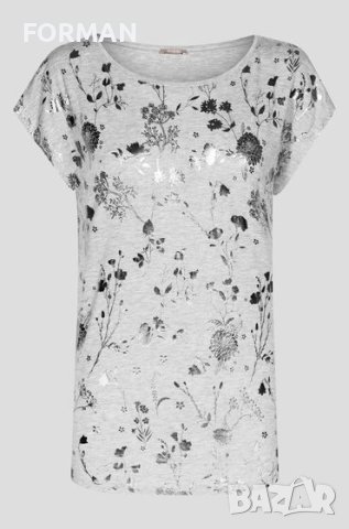 ИЗКЛЮЧИТЕЛНО КРАСИВА светлосива блуза без ръкав със сребриста щампа , снимка 4 - Тениски - 40615534