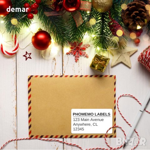 Phomemo 635381-21 Самозалепващи се адресни етикети A4, 21 етикета на лист A4, 2100 етикета, бели, снимка 6 - Консумативи за принтери - 43940697