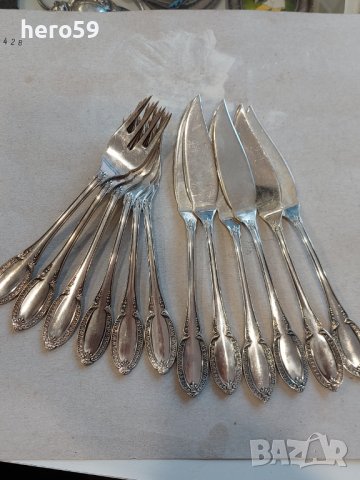 Сребърни прибори за хранене сребро 800''сребърен комплект за риба'' чисто сребро няма друг метал, снимка 1