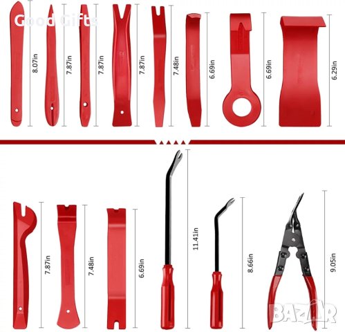 Комплект Инструменти За Демонтаж На Тапицерии, Врати, Радио - 19части, снимка 2 - Аксесоари и консумативи - 43016255